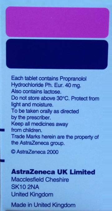 Propranolol 40mg Spc