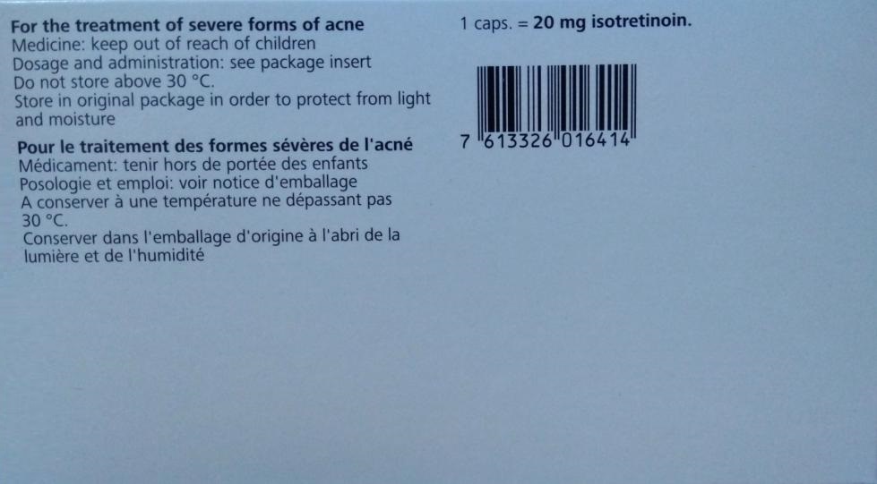 Medica RCP |Roaccutane 20mg | Indications | Effets indésirables ...