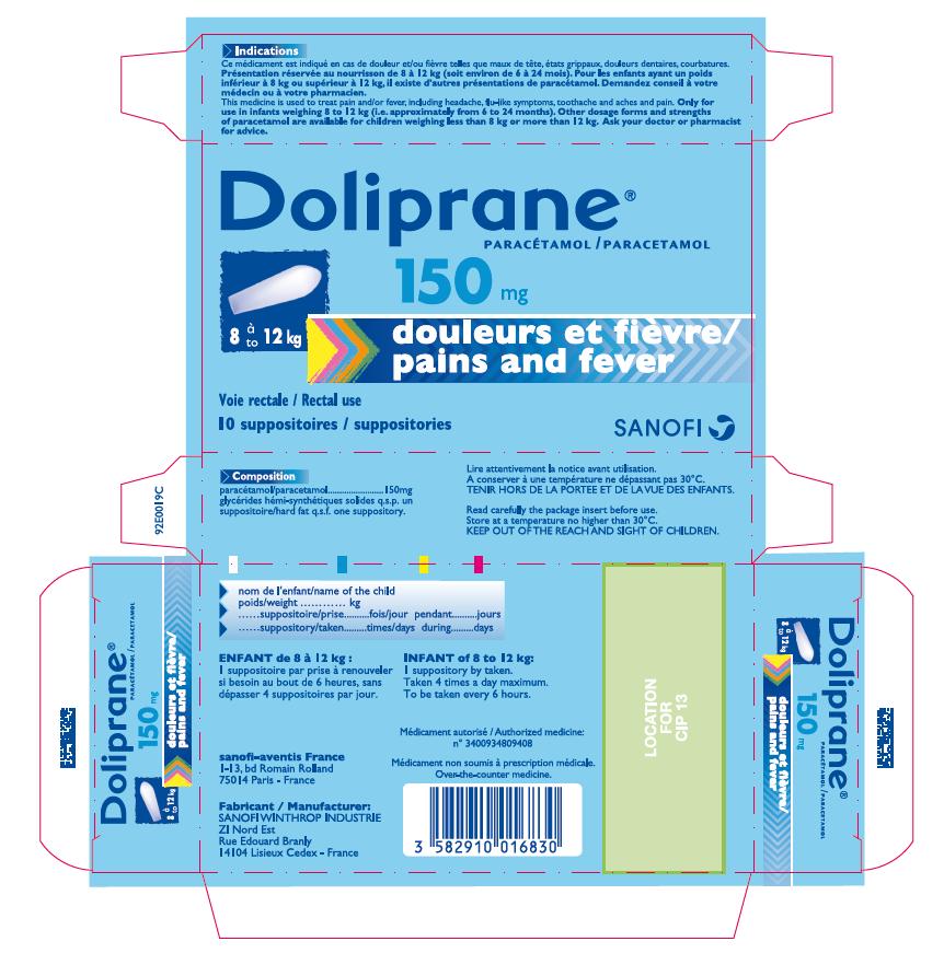 Doliprane suppositoire 150 mg pas cher