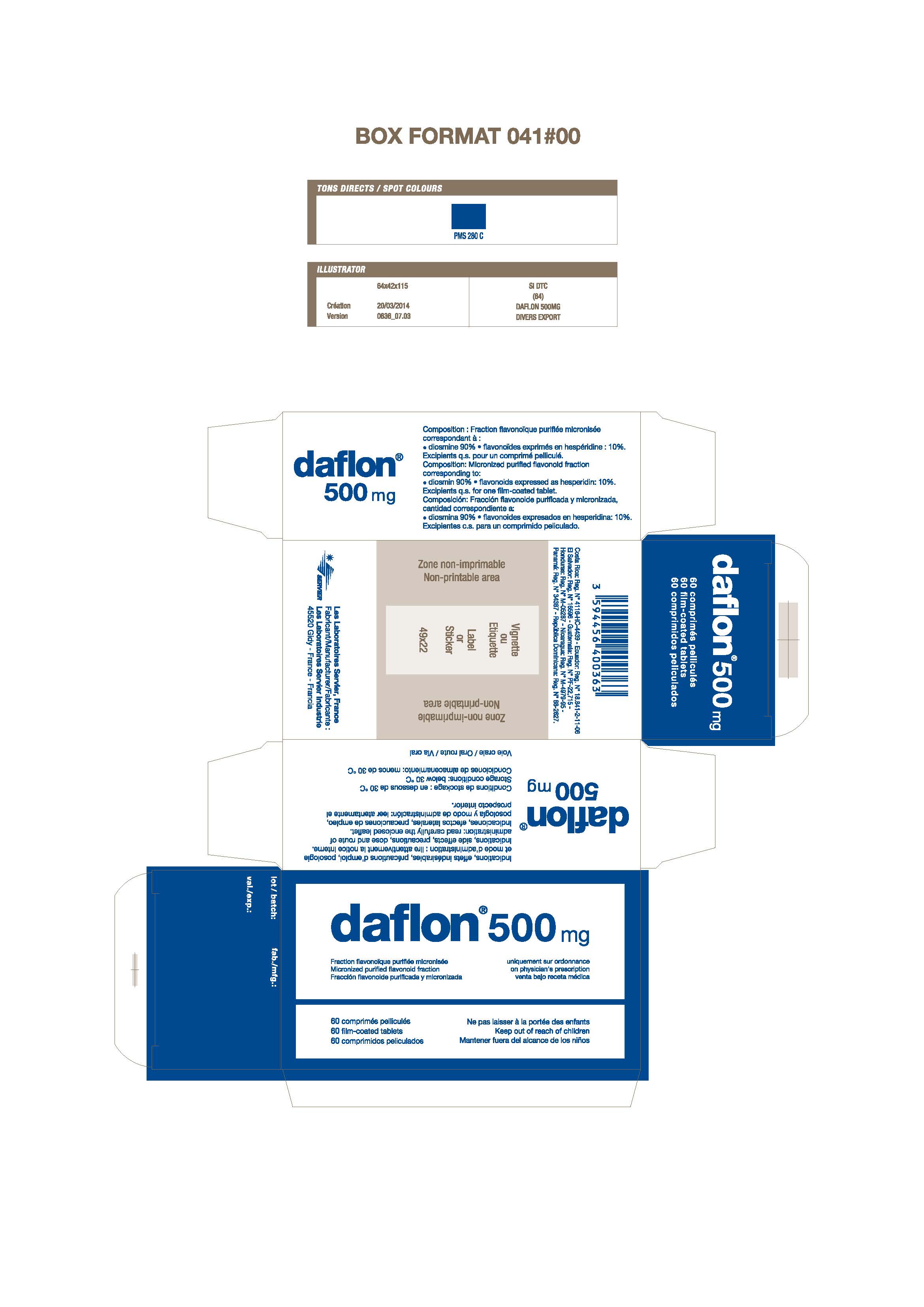 Daflon 500mg 60 Coated Tablets