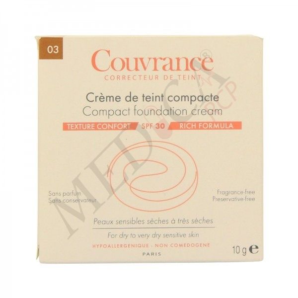 Avène Couvrance Crème De Teint Compacte Confort Sable 3