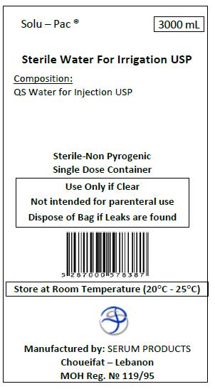 Sterile Water for irrigation Solu-Pac 3000ml